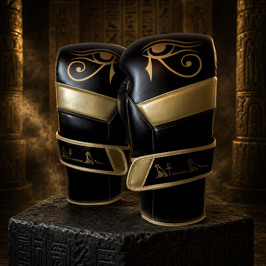 Pharao Spiral-Glove in Gold auf schwarzem Basaltsockel